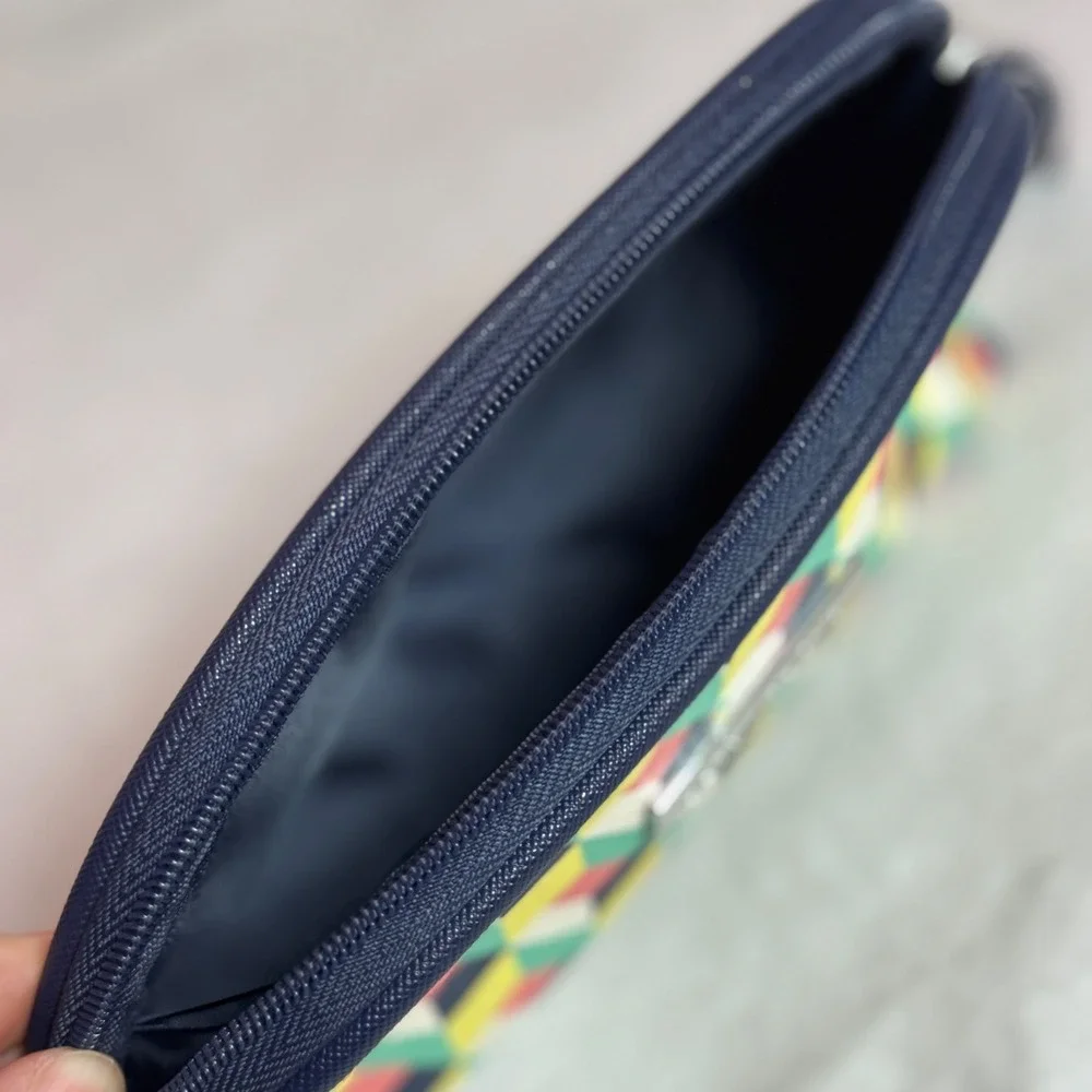Nautica Geometric Print Vibrant Multi- Color Pattern Cosmetic Zipper Pouch
